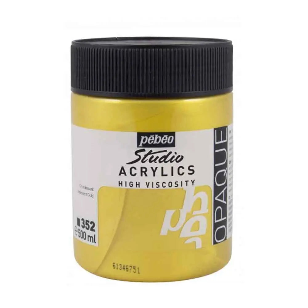 Pebeo Studio Iridescent Acrylic Paints / Colours High Viscosity 500ml (Loose) Pebeo